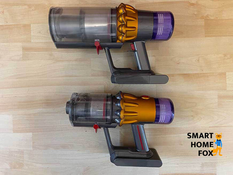 Dyson V15 Detect Absolute vs V12 Slim beim Vermessen